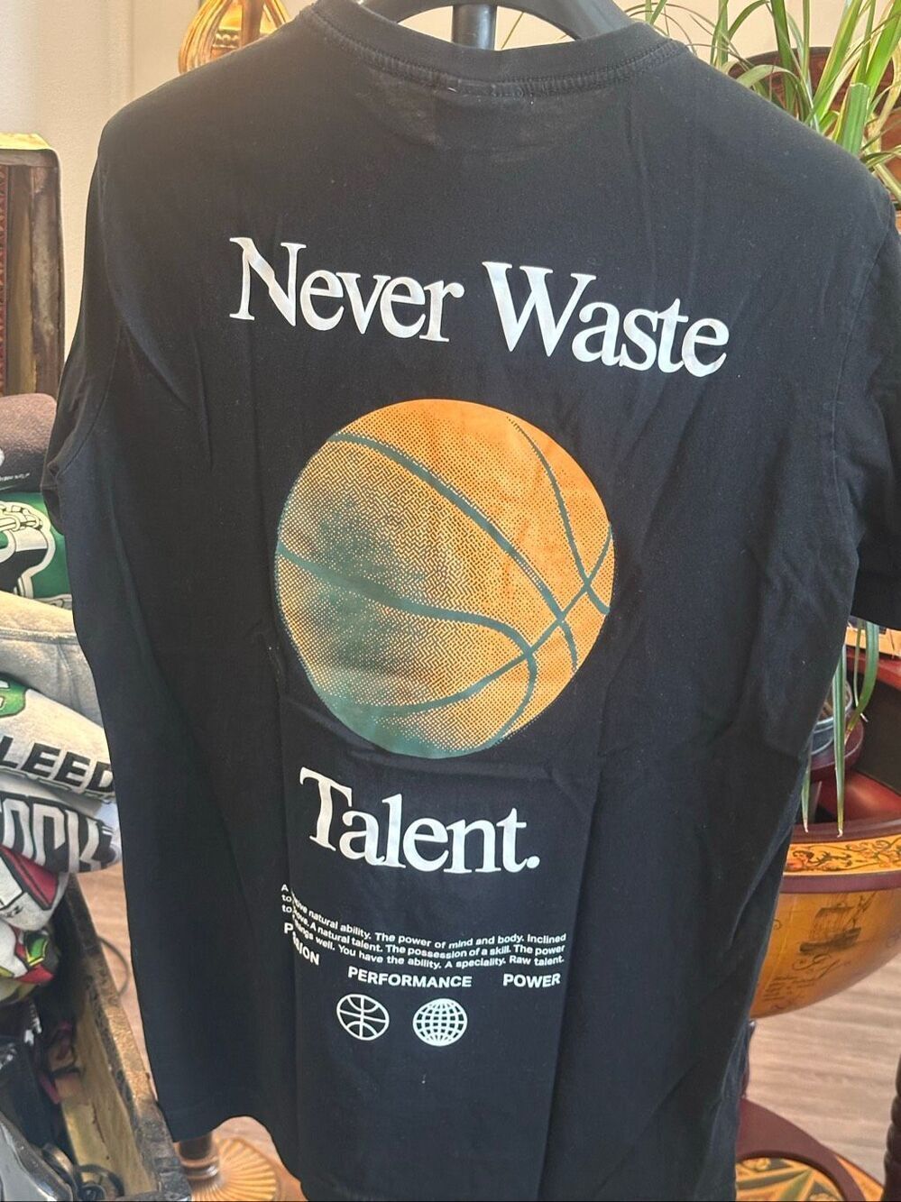 Vintage "Never Waste Talent" basketball graphic tee